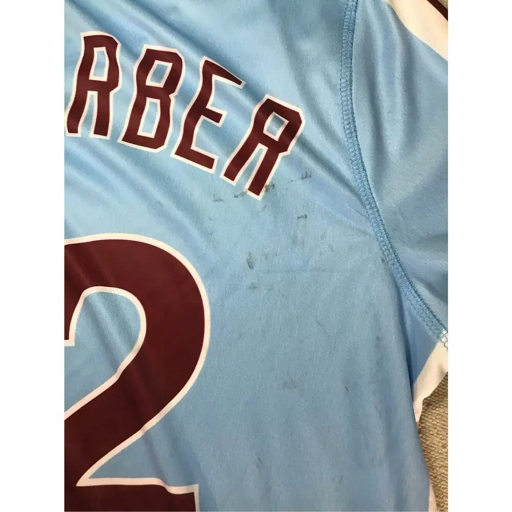 Phillies Kyle Schwarber jersey powder blue styling maroon Letters Sz 18/20 NWT